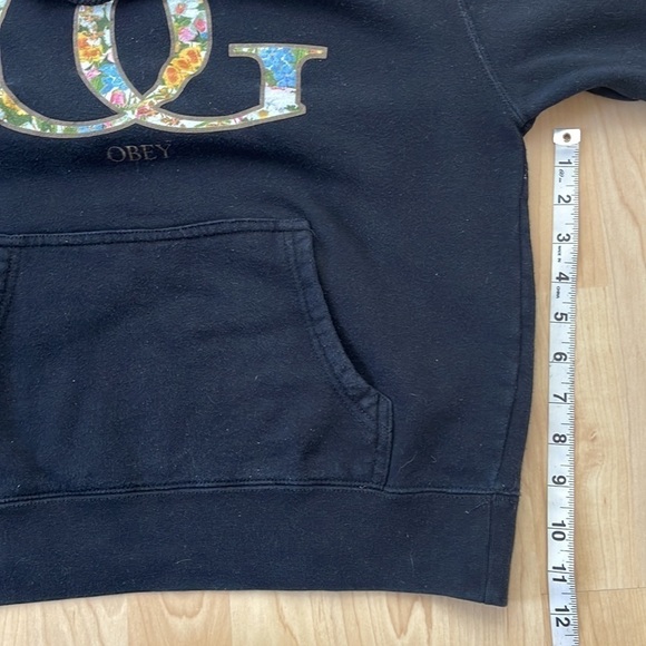 Obey OG Floral Obey Giant Black Hoodie Girls Medium - Picture 7 of 10